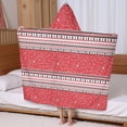 thumbnail image 5 of Red Christmas Striped Pattern Hooded Bath Towel，60"x35" for Ages 3 To 12 Kids, Quick Dry Lightweight Soft Microfiber Hood Beach Towel Cover Up for Kids, 5 of 7