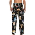 thumbnail image 3 of Picia Mushrooms and Autumn Leaves Mens Soft Woven Cotton Elastic Waistband Sleep Pajama Pant Lounge Sleep Pant With Pockets And Drawstring-Large, 3 of 9
