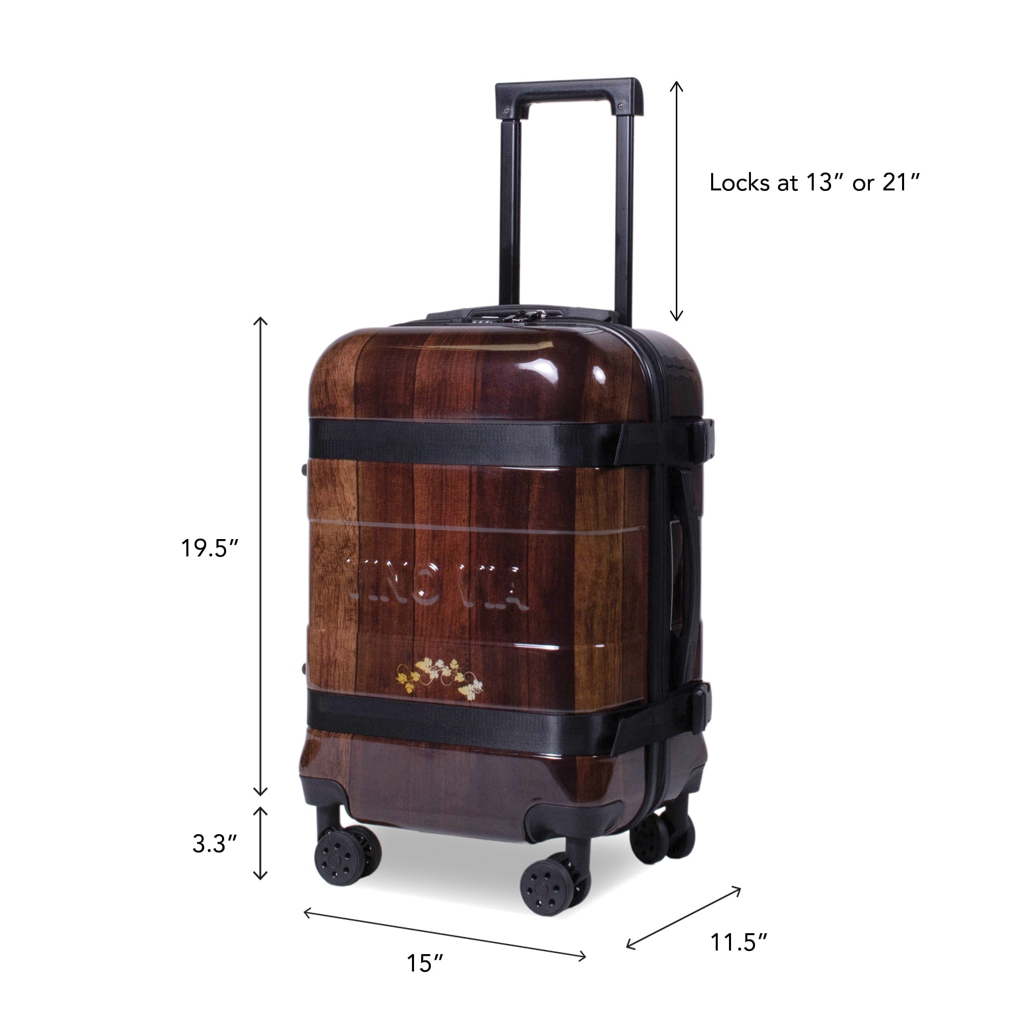 The Six (6-Bottle) Wine Luggage, TSA Approved Anti-Theft Zipper, Lightweight Hard Shell Spinner Suitcase