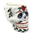 thumbnail image 2 of Ebros White Day of The Dead Red Rose Sugar Skull Drink Coffee Mug Cup 6.25"H, 2 of 8