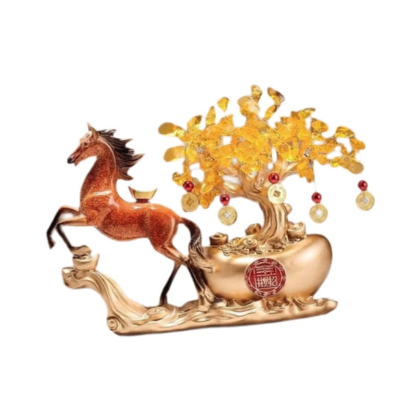 Figura de caballo Figura de escritorio Novedad Colección Decoración Escultura de animal para Color caramelo