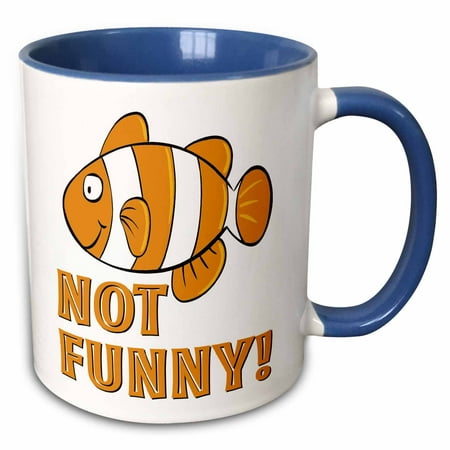 3dRose Funny Not Funny Clownfish Clown Fish - Two Tone Blue Mug,