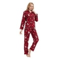 thumbnail image 5 of VICMETAL Women's Pajama Sets 100% Cotton Flannel Ladies PJs Button Front Top Drawstring Bottoms F Red Plaid L, 5 of 6