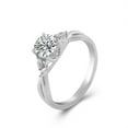 thumbnail image 4 of solitaire jewels Twisted Shank 1.5CT Round Moissanite Hidden Halo Engagement Ring For Women, 10K White Gold, 4 of 7
