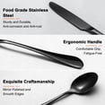 thumbnail image 3 of 24-Piece Black Silverware Set with Steak Knives, Food-Grade Stainless Steel Flatware Set for 4, Mirror Polished Utensils Set for Kitchen Restaurant, Include Knife Fork Spoon Set, 3 of 8
