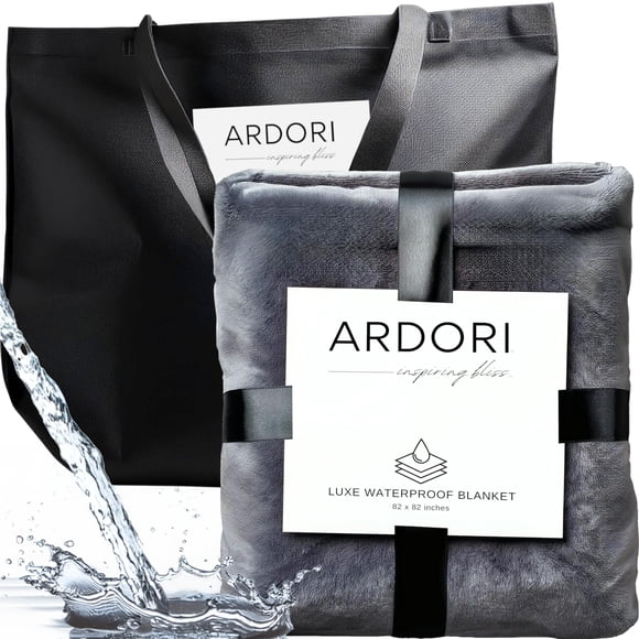 Manta impermeable ARDORI tamaño king 208 x 208 cm gris de franela fleece