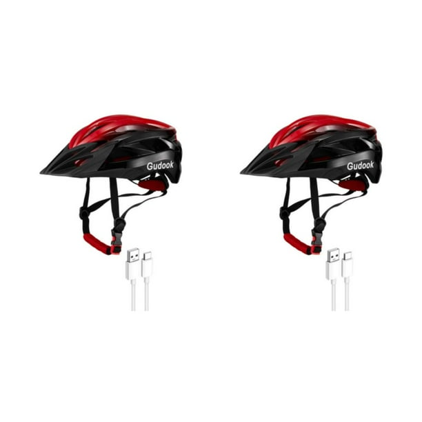 Casco de ciclismo Advancent con luces Negro rojo 2piezas