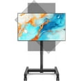 thumbnail image 1 of Meuble TV Mobile avec Roues pour Écrans LED et LCD de 13 à 50 Pouces, Support Inclinable et Rotatif Réglable, Chariot Roulant Réglable en Hauteur, 1 of 6