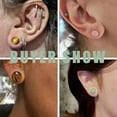 thumbnail image 2 of ZS 12Pcs/Set Single Flared Ear Plug Tunnel Natural Stone Ear Gauges Mushroom Shape Ear Stretchers Jewelry with Silicone O-Ring, 2 of 5