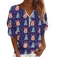 thumbnail image 1 of Gibobby Divertidas Sudaderas con cuello redondo Sudaderas sin capucha Moda para mujer Manga larga Cremallera Moda al libre Top casual (Azul, XL), 1 of 4