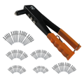 thumbnail image 1 of Ensemble de Rivets Robuste Machine à Riveter 120 Pcs Kit d'Assortiment de Rivets pour Stores Outils Manuels Outil d'Écrou à Rivet Orange,1 x Pistolet à Rivets 120 x Rivets 1 Ensemble x Accessoires,Orange, 1 of 7