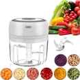 thumbnail image 3 of Mini procesador de alimentos eléctrico, picador de ajo inalámbrico, picador de carne y verduras, picador portátil inalámbrico, cortador de alimentos y potente picadora de chile, (250 ml), 3 of 5