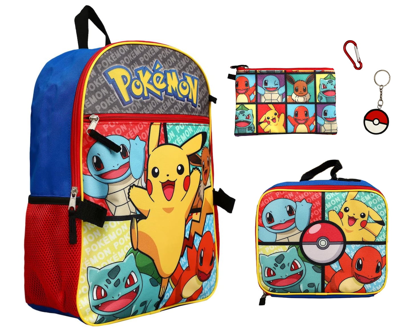 Pokemon Trainer 5-Piece Backpack Set with Charizard Pokeball