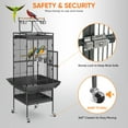thumbnail image 6 of HomGarden 61-in 2in1 Large Bird Cage Play Top W/Rolling Stand for Parrot Bird Black Iron Frame, 6 of 11