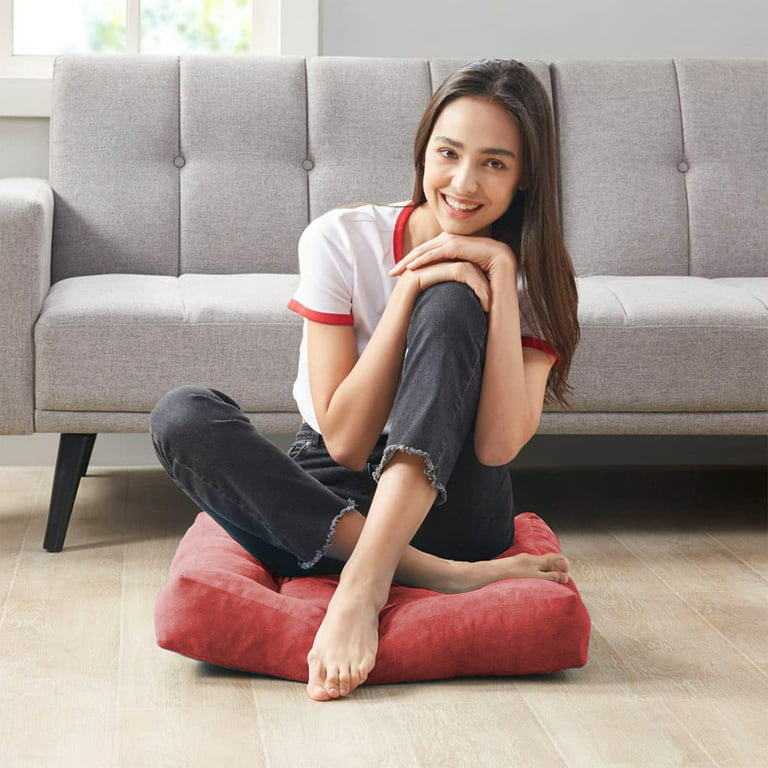 Thicken Floor Pillows Seating for Adults Large Solid Square Seat