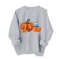 thumbnail image 6 of Halloween Crewneck Sweatshirt Women Halloween Printed Round Neck Loose Long Sleeve Pullover Tops Happy Fall Yall Sweatshirt Women and Plus Size French Terry Long Sleeve Shirt, 6 of 6