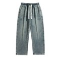 thumbnail image 4 of HBFAGFB Jeans for Men Spring and Fall Retro Loose Straight Trouser Daily Wear Demin Pants Yellow Size M, 4 of 7