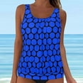 thumbnail image 2 of TOWED22 Womens Blouson Tankini Top No Bottom Loose Fit Swim Top Modest Tank Top（Blue,L）, 2 of 7