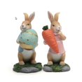 thumbnail image 3 of A Estatuilla de Pascua en miniatura, conejito de resina con zanahoria o huevo, estatua, Carfts para fiesta en casa, decoración de jardín al aire libre, 3 of 5