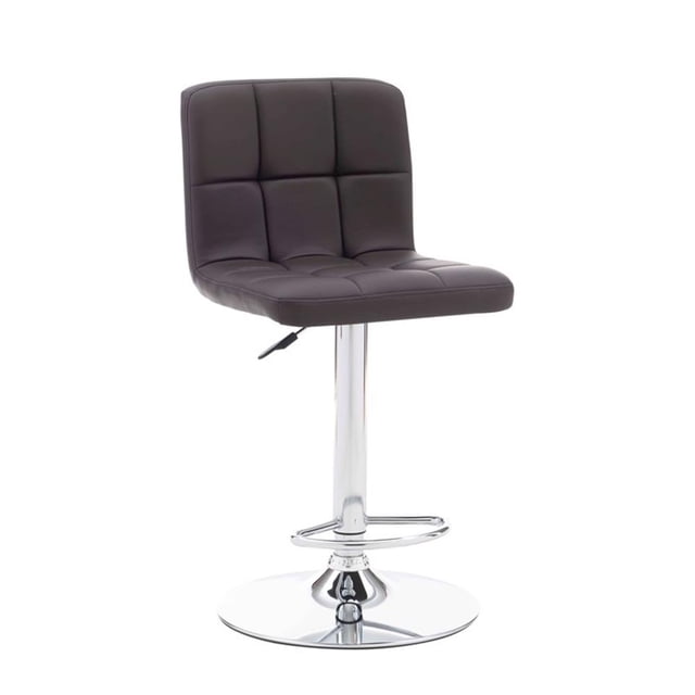 Pemberly Row Tabouret de Bar Moderne en Métal Rembourré Réglable Couleur Chocolat