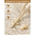 thumbnail image 4 of KeyStyle 14K Gold Plated Cubic Zirconia Cross Necklace for Women Cross Faith Pendant Religious Christian Christmas Birthday Jewelry Gifts, 4 of 9