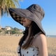thumbnail image 3 of Xiao Hua Sombrero de pescador para mujer, de algodón a cuadros, plegable, reversible, colorido, para verano (amarillo), 3 of 5