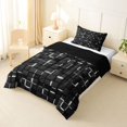 thumbnail image 2 of Manfei Sleek 3D Square Twin Comforter Sets, Neon Glow Bedding Set, Black White, Black Reversible 2pcs, 1 Comforter and 1 Pillowcase, 2 of 6