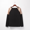 thumbnail image 5 of BLVB Women's Spring Fall Sequined Long Sleeve Splicing T Shirt Blouse Casual Basic Crew Neck Pullover T Shirt Tops, 5 of 7