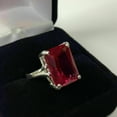 thumbnail image 2 of 2.5Ct Lab Created Ruby Emerald Cut Solitaire Engagement Ring 14K White Gold Plated, 2 of 5