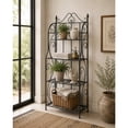 thumbnail image 3 of DecMode Traditional Metal Bakers Rack with Scrollwork Design and Black Finish, 25"W x 64"H, 3 of 16