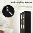 thumbnail image 4 of Auranook 63" Tall Bathroom Cabinet, Freestanding Storage Cabinet with Tempered Glass Doors, Adjustable Shelves & Large Drawer, Narrow Storage Organizer, 4 of 8