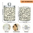 thumbnail image 5 of Yayeee 4 Pack Qtip Holder Bathroom Cotton Swab Canister with Lid Clear Dispenser Set, Leaves Pattern, 5 of 6