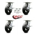 thumbnail image 2 of 8 Inch Rubber on Steel Caster Set with Ball Bearings and Brakes/Swivel Locks SCC, 2 of 2