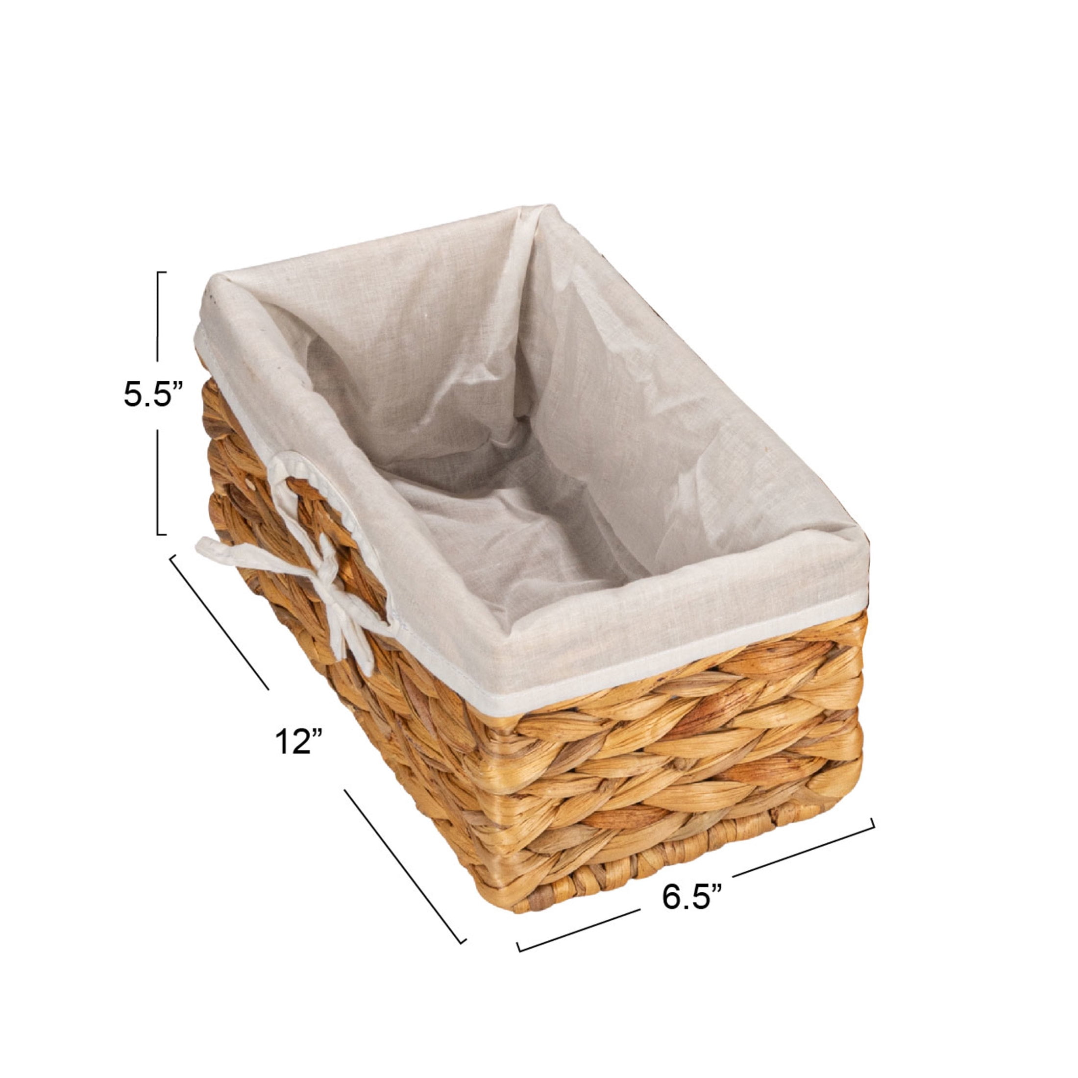 Household Essentials Wicker Basket Set, 3 Pieces, 1 Large and 2 Small Water Hyacinth  Baskets for Storage and Organization