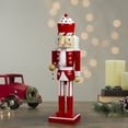 thumbnail image 2 of Northlight 14" Red and White Wooden Candy Cane King Christmas Nutcracker, 2 of 6
