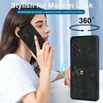 thumbnail image 5 of PU Leather Case for Samsung Galaxy A33 5G 6.4 Inch with Card Slots Ring Holder Kickstand Phone Cover, Soft TPU Shockproof Anti-Drop Slim Fit Protective Case for Samsung Galaxy A33 5G,Black, 5 of 17