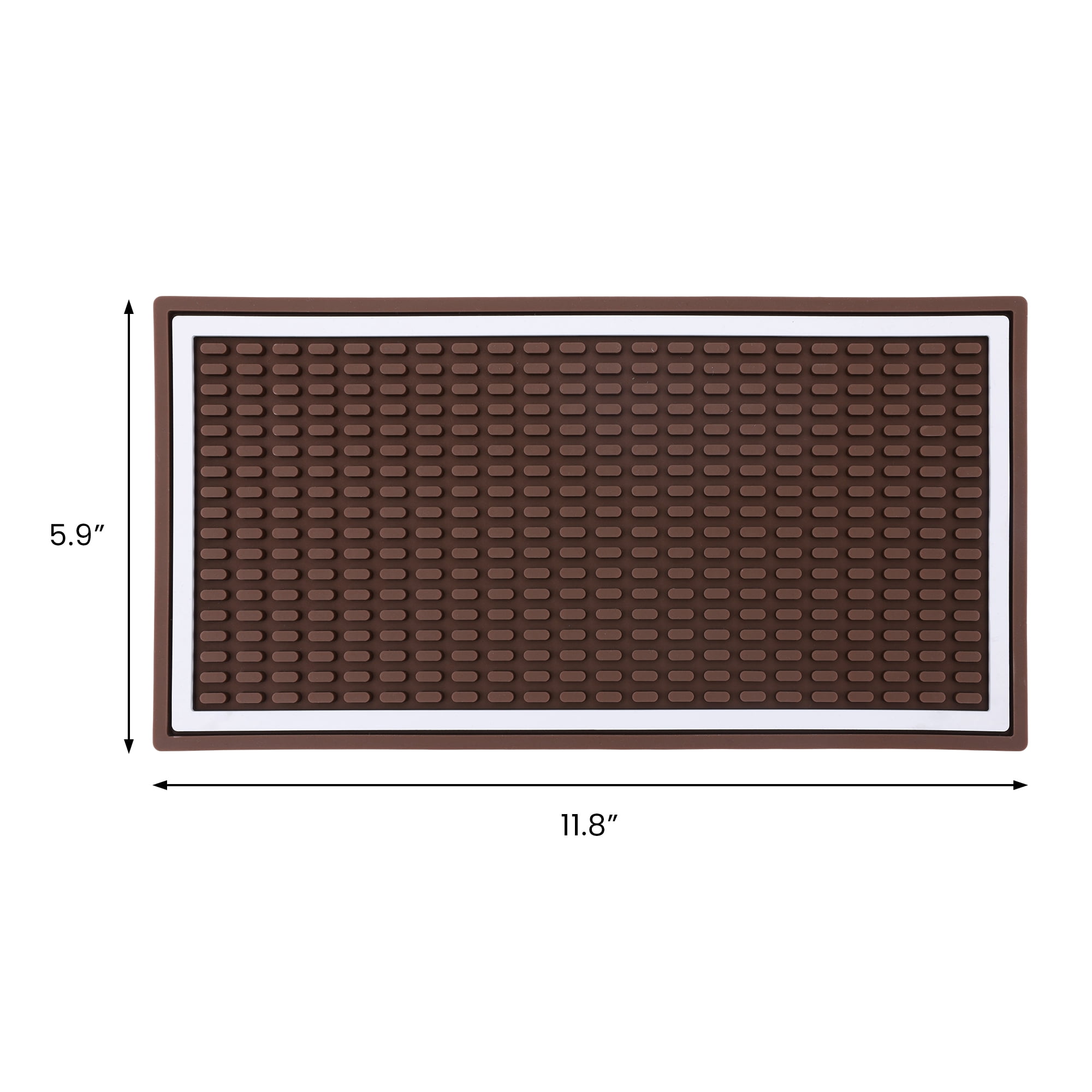 Unique Bargains Waterproof Dish Drying Mat with Concave Design Coffee 11.8*5.9*0.4 inch