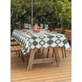 thumbnail image 2 of Vintage Bohemia Outdoor Tablecloth - 60x102 Inch Rectangle Dining Table Cover, Minimalist Abstract Geometric Art Green Waterproof Outdoor Table Cloth with Umbrella Hole & Zipper for Picnic/Patio, 2 of 7