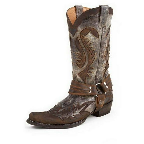 Stetson Western Boots Mens 13" Shaft Crackle Brown 12-020-6104-0592 BR