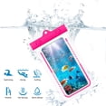 thumbnail image 6 of Fnochy Waterproof Phone Pouch IPX8 30M Submersible Transparent Touchscreen Case for Smartphones Under 7.2 Inches, Floating Lanyard for Swimming Diving Beach Kayaking Snorkeling, 2 Pack, 6 of 8