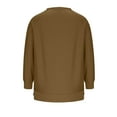 thumbnail image 4 of BiZtdJrK Pullover Sweatshirts for Women Side Zipper Split Long Sleeve Crewneck Sweatshirt Loose Fit Solid Casual Tops Brown M, 4 of 7