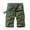 Green, variant on Plus Size Pants Men's Pocket Zipper Buttons Solid Leisure Time Tooling Short Pants Khaki 14(38)