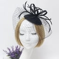 thumbnail image 2 of Flor Pelo Clip Fascinator Sombrero Señoras Niñas Boda Bidal Velo Malla Red Baoblaze fascinator de novia, 2 of 8