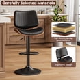 thumbnail image 6 of LainTene Set of 2 Swivel Bar Stools with Bentwood Back, Adjustable PU Leather Bar Chairs for Kitchen Island, Counter or Dining Room, Black, 6 of 8