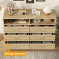 thumbnail image 6 of Winkalon 6 Drawers Dresser,Modern Storage Tower Dressers and Chests 2 Open Cubby,Large Organizer for Bedroom,Light Oak, 6 of 9