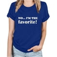thumbnail image 2 of WREESH Women's Casual Letter Print T-Shirt Round Neck Short Sleeve Summer Blouse Blue, 2 of 5