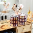 thumbnail image 3 of Yayeee 2 Pack Qtip Holder Bathroom Cotton Swab Canister with Lid Clear Dispenser Set, Purple Jam, 3 of 6