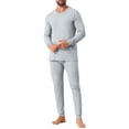 thumbnail image 4 of Men's 2-piece Long Underwear Set Base Layer Top and Bottom M Light Gray, 4 of 5