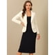 thumbnail image 2 of Abrigo de Oficina Allegra K Chaqueta de Terciopelo Blanco Beige L, 2 of 6