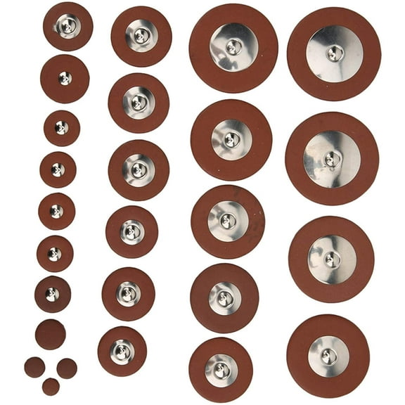 Tenor Sax Pad Kit, Professional Brown 26pcs 9mm to 52mmMulti Size Multi Size Sax Leather Pads, for Tenor Saxophone Old Part Replacement